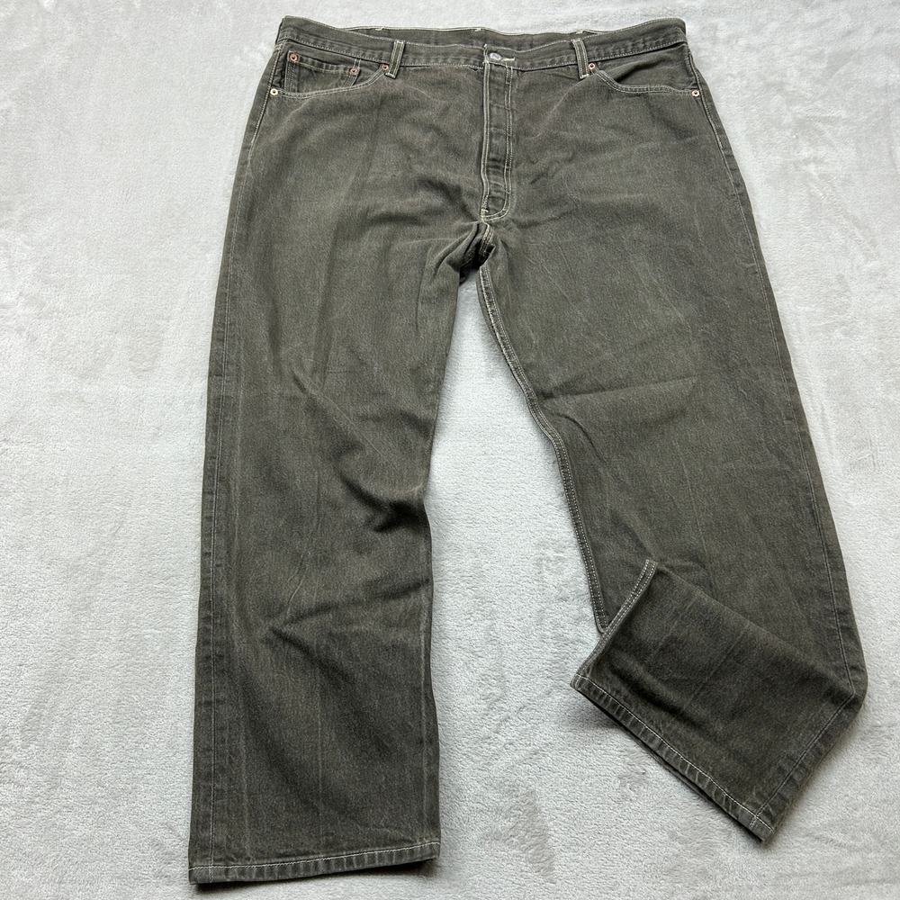 Levi's 501 Original Fit Jeans Mens 44x32 Faded Brown Straight Leg Button Fly
